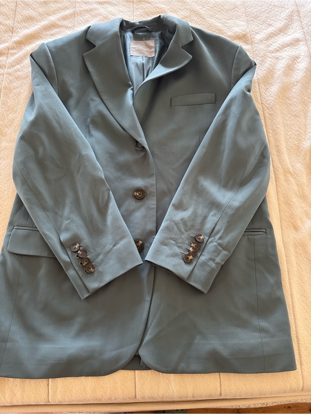 Everlane Oversized 80’s Blazer - Dusty Blue - Italian Wool - EUC - size 10